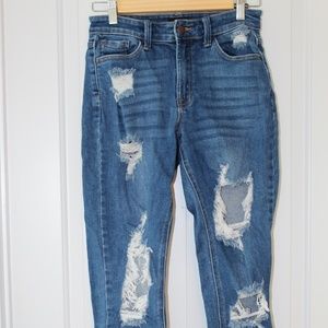 Distressed Blue Jeans